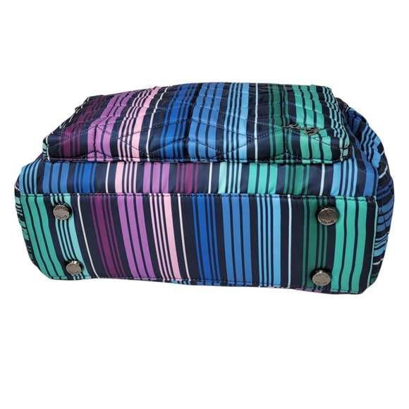 LUG Soprano Tote Bag Brushed Marina Love Stripe Multi RFID Organizer Top Handles - Picture 7 of 16
